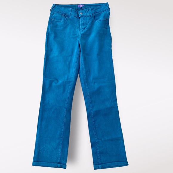 Teal Margot Girlfriend Jeans by NYDJ, size 10 - Picture 1 of 4
